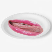 Vrouw lippen papieren bordje (Gekanteld)