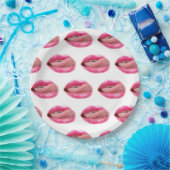Vrouw lippen papieren bordje (Feest)