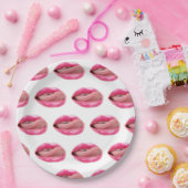 Vrouw lippen papieren bordje (Feest)