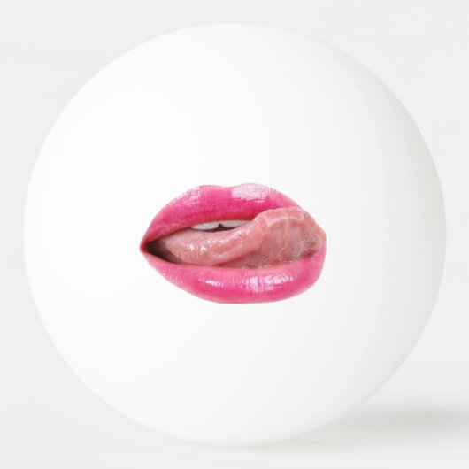 Vrouw lippen pingpongbal (Voorkant)