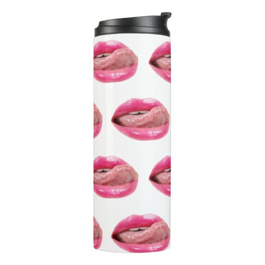 Vrouw lippen thermosbeker (Gedraaid links)