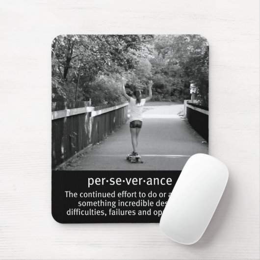 Vrouw longboard doorzettingsvermogen muismat (Met muis)