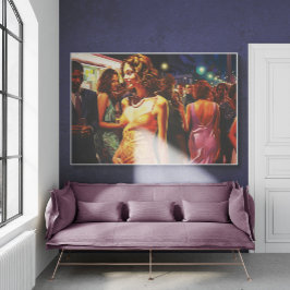 Vrouw loopt door nachtelijke krokodillen die pokke poster