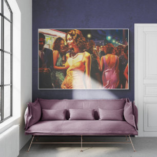 Vrouw loopt door nachtelijke krokodillen die pokke poster