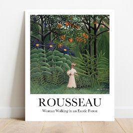 Vrouw loopt in een exotisch bos Henri Rousseau Poster