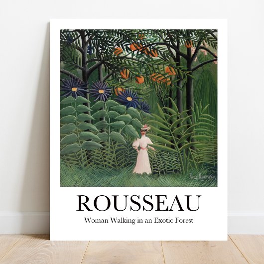 Vrouw loopt in een exotisch bos Henri Rousseau Poster