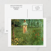 Vrouw loopt in een Garden Van Gogh Fine Art Briefkaart (Voorkant / Achterkant)