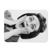 Vrouw maakt gezicht magneet (Horizontaal)