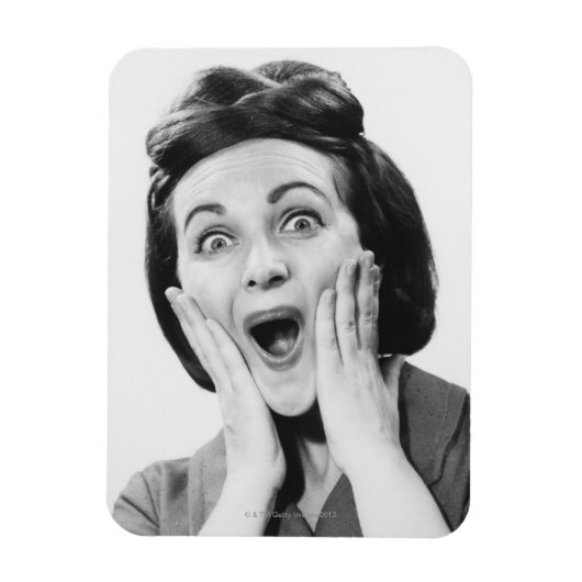 Vrouw maakt gezicht magneet (Verticaal)