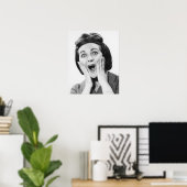 Vrouw maakt gezicht poster (Thuiskantoor)