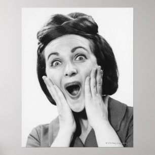 Vrouw maakt gezicht poster