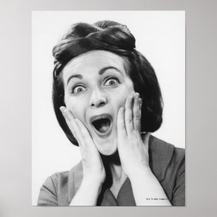 Vrouw maakt gezicht poster