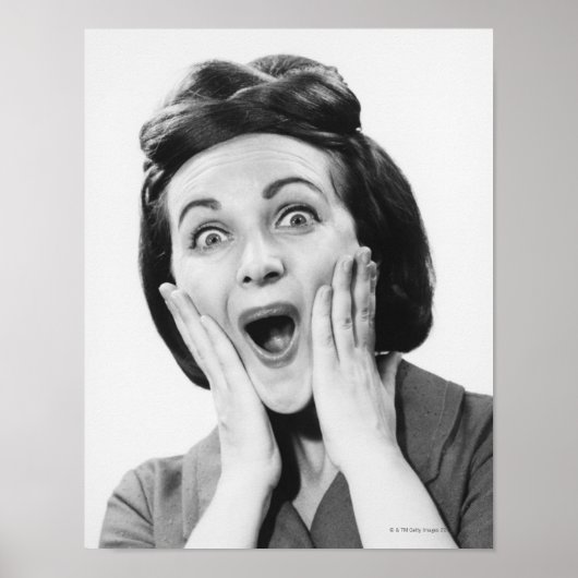 Vrouw maakt gezicht poster (Voorkant)