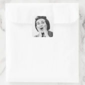 Vrouw maakt gezicht vierkante sticker (Tas)