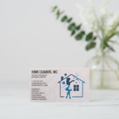 Vrouw maakt huis schoon | Schoonmaakdienst Visitekaartje (Staand voorkant)
