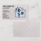 Vrouw maakt huis schoon | Schoonmaakdienst Visitekaartje (Voorkant / Achterkant)