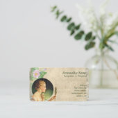  vrouw maakt prachtige spiegel visitekaartje (Staand voorkant)