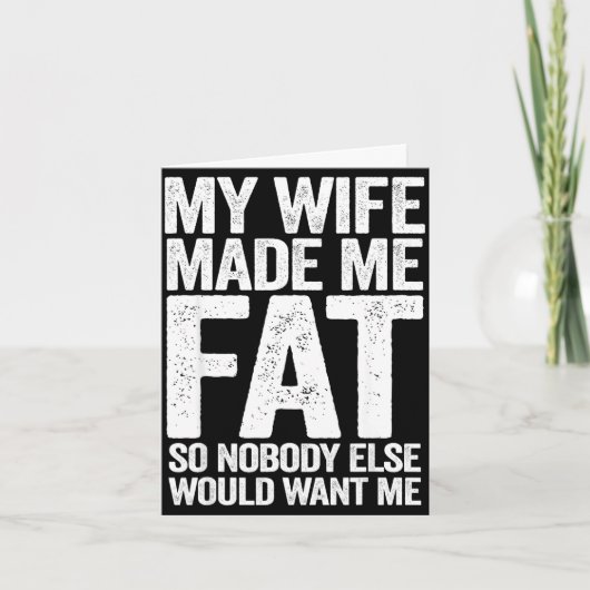 Vrouw maakte dik grappig zeggend echtgenoot vaderd kaart (Voorkant)