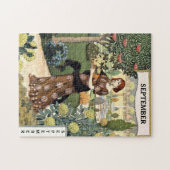  vrouw Maandelijks Gardening SEPTEMBER Colorful Legpuzzel (Horizontaal)