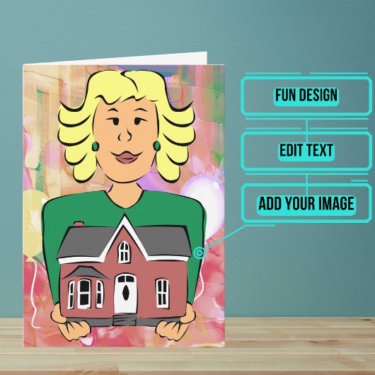 Vrouw makelaar Verjaardag Kaart