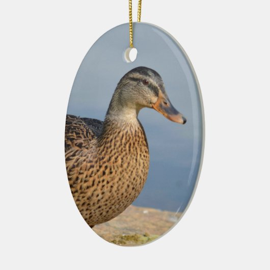 Vrouw Mallard Duck Keramisch Ornament (Links)