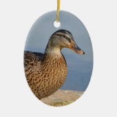 Vrouw Mallard Duck Keramisch Ornament (Voorkant)