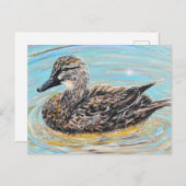 Vrouw Mallard Duck Painting Briefkaart (Voorkant / Achterkant)