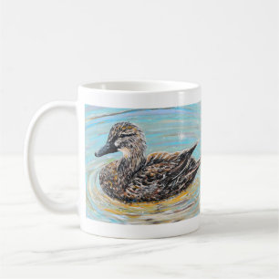 Vrouw Mallard Duck Painting Koffiemok