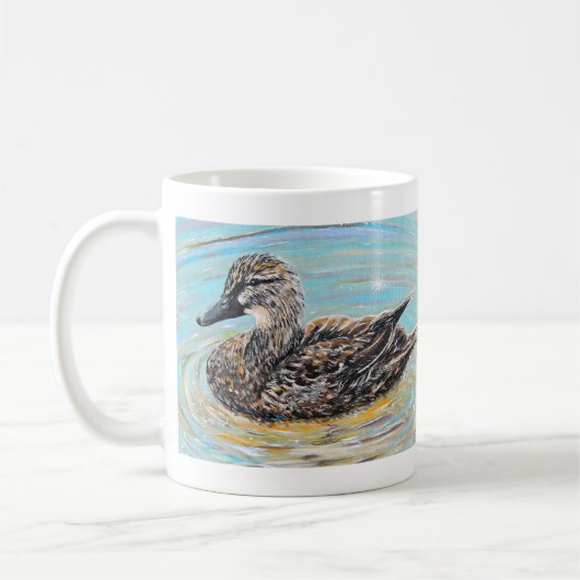 Vrouw Mallard Duck Painting Koffiemok (Links)