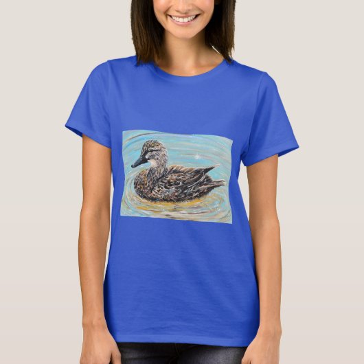 Vrouw Mallard Duck Painting T-shirt (Voorkant)