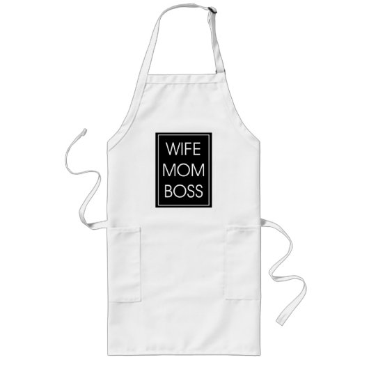 Vrouw mam baas. Grappige mama Lang Schort (Voorkant)