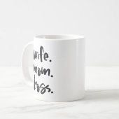 Vrouw. Mam. Baas. Koffiemok (Voorkant links)