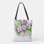 Vrouw Mam Baas, Roze Bloemen Tote Bag (Achterkant)