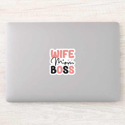 Vrouw Mam Meisje Boss Esthetische Kalligrafie Sticker (Computer)
