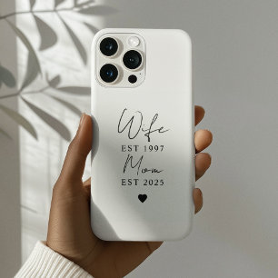 Vrouw Mama EST 2025   Minimalistisch gepersonalise iPhone 16 Pro Hoesje