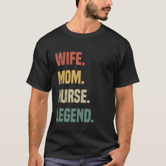 Vrouw Mama Nurse Legend Retro Nurse Mom Moth T-shirt