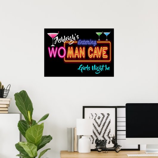 Vrouw Man Grot Poster (Thuiskantoor)