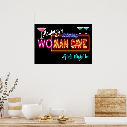 Vrouw Man Grot Poster (Keuken)