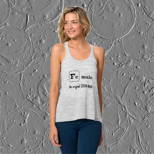 Vrouw mannelijke sport pun ijzer element tanktop