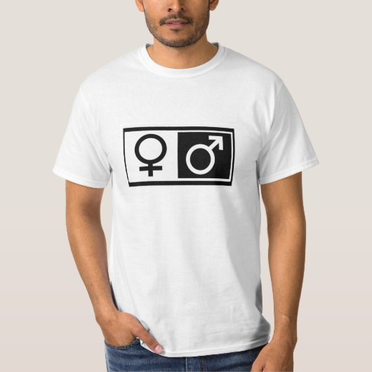 Vrouw Mannelijke symbolen T-shirt (Voorkant)