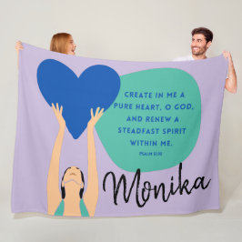 Vrouw Manuscript Christelijke Gepersonaliseerde Vl Fleece Deken