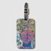 Vrouw marcheert naar eigen drummer bagagelabel (Voorkant (verticaal))