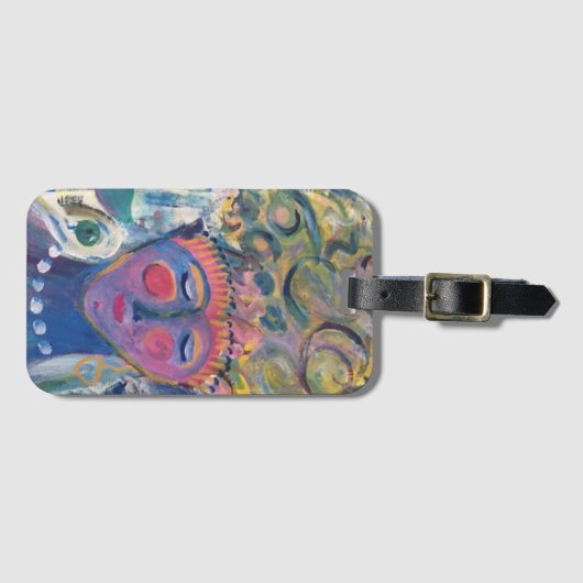 Vrouw marcheert naar eigen drummer bagagelabel (Voorkant (horizontaal))