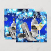 Vrouw Martini Verjaardagsfeest Kaart (Voorkant / Achterkant)