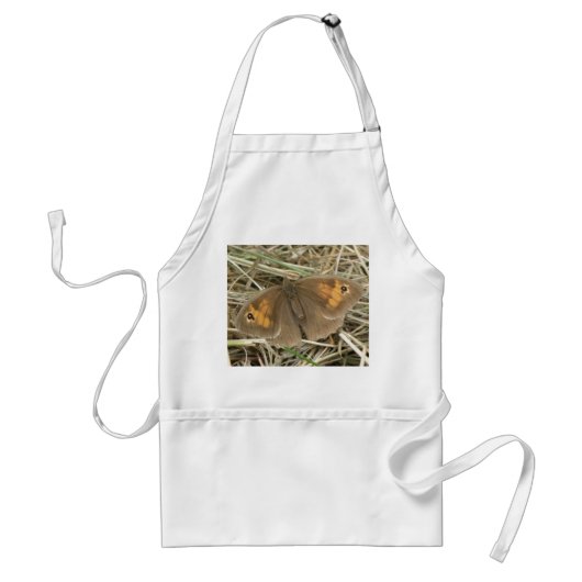 Vrouw Meadow Brown Butterfly Apron Standaard Schort (Voorkant)