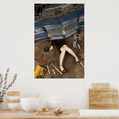 vrouw mechanische bevestigingsmiddelen poster (Keuken)