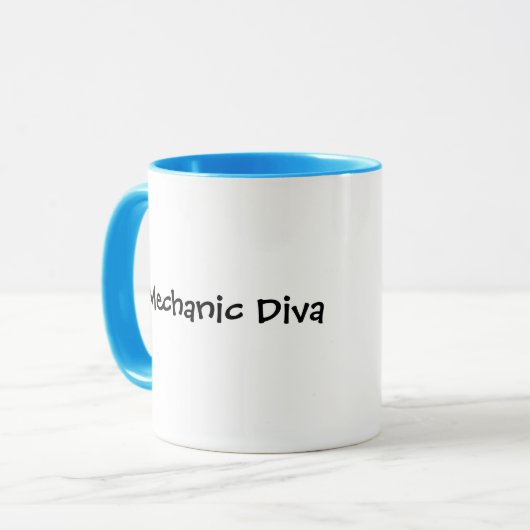 Vrouw Mechanische Mok (pas het aan!) (Voorkant links)