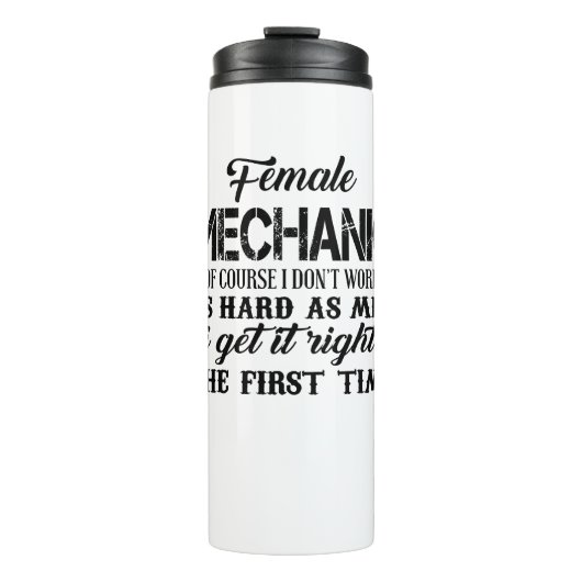 Vrouw-mechanisme natuurlijk werk ik niet zo hard a thermosbeker (Voorkant)