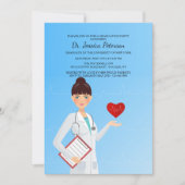  Vrouw Medic Invitation Kaart (Voorkant)