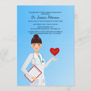  Vrouw Medic Invitation Kaart